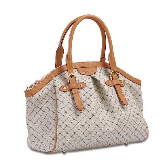 Rioni New Signature (Natural) - Ruched Satchel with Buckle Stn-20252 - Picture 1 of 9